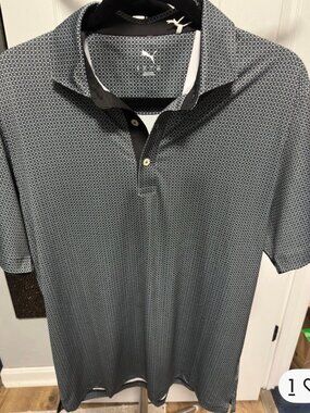 Puma Mens Gray Golf Shirt Size Medium Brand NWT!